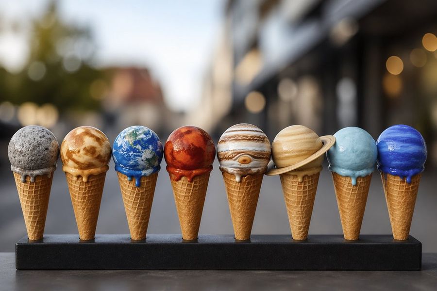 Whimsical, Photorealistic Product-style Food Photograph of 8 Ice — GPT Image 2 image prompt example