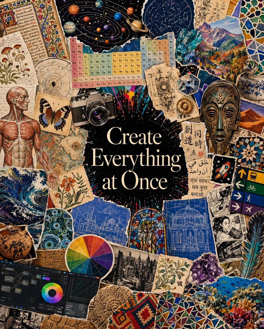 Richly Layered Maximalist Collage Poster in Portrait Orientation — GPT Image 2 image prompt example