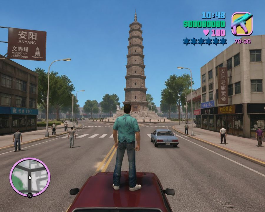 Game Screenshot in the Style of Grand Theft Auto: Vice City — GPT Image 2 image prompt example