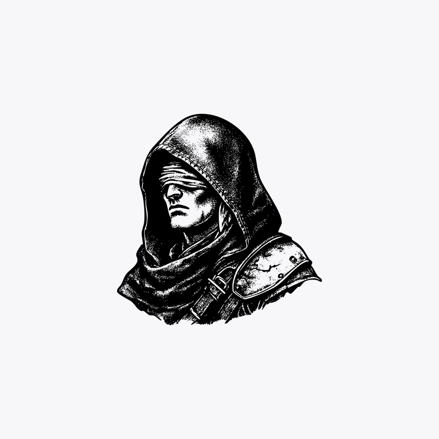 Minimalist Monochrome Fantasy Portrait on a Flat Light Gray — GPT Image 2 image prompt example