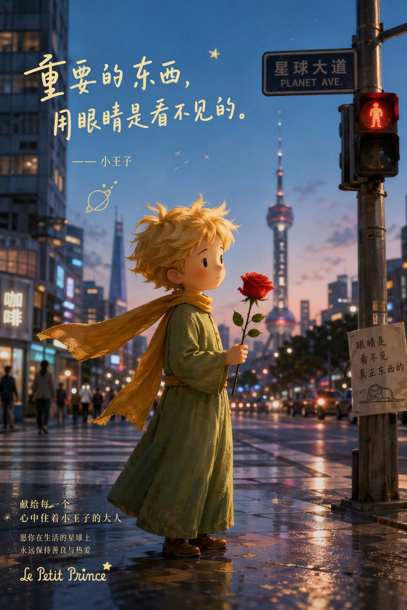 Cinematic Vertical Poster Inspired by the Little Prince, Set — GPT Image 2 image prompt example