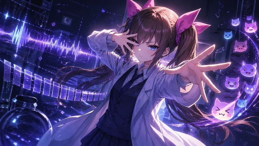 Dynamic Anime Illustration of a Teen Girl with Long Dark Brown Twin — GPT Image 2 image prompt example