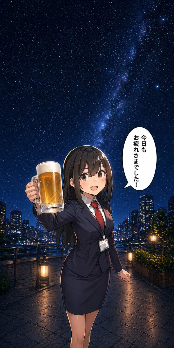 Polished Anime-style Night Illustration in a Tall 1:2 Vertical — GPT Image 2 image prompt example