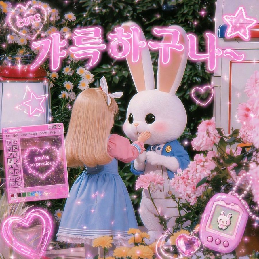 Dreamy Kawaii 3D Render in a Lush Flower Garden at Night, Filled — GPT Image 2 image prompt example
