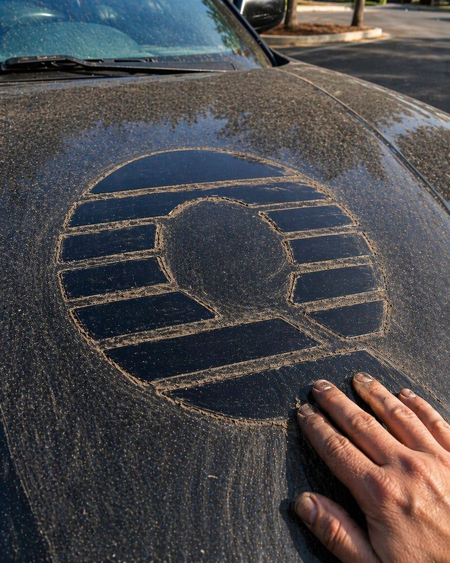 Photorealistic Close-up of the Hood of a Dark Blue or Black Car — GPT Image 2 image prompt example