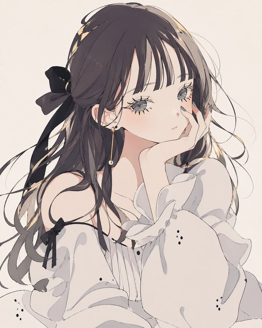 Soft, Airy Anime Portrait of a Delicate Young Woman in a Minimalist — GPT Image 2 image prompt example