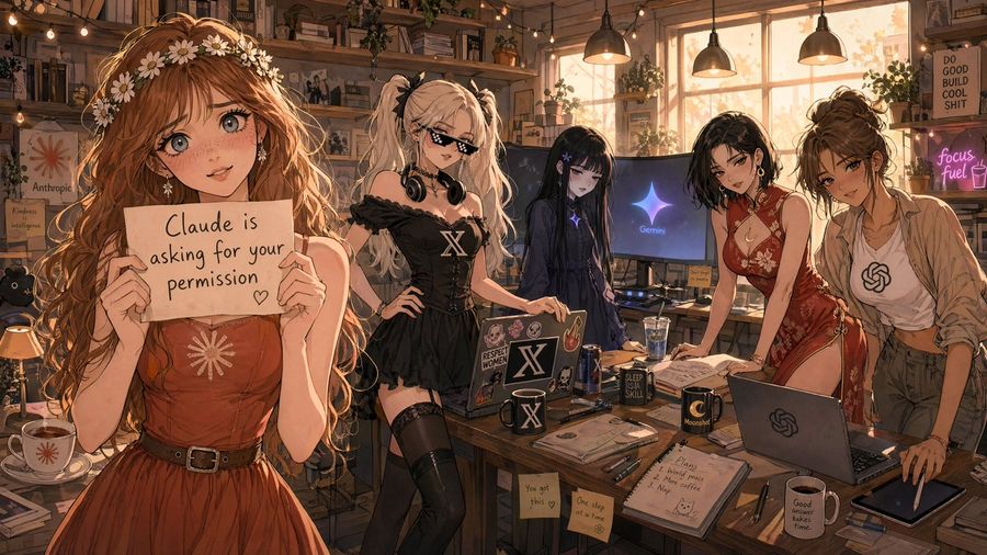 Highly Detailed Anime-style Illustration of a Cozy Creative Studio — GPT Image 2 image prompt example