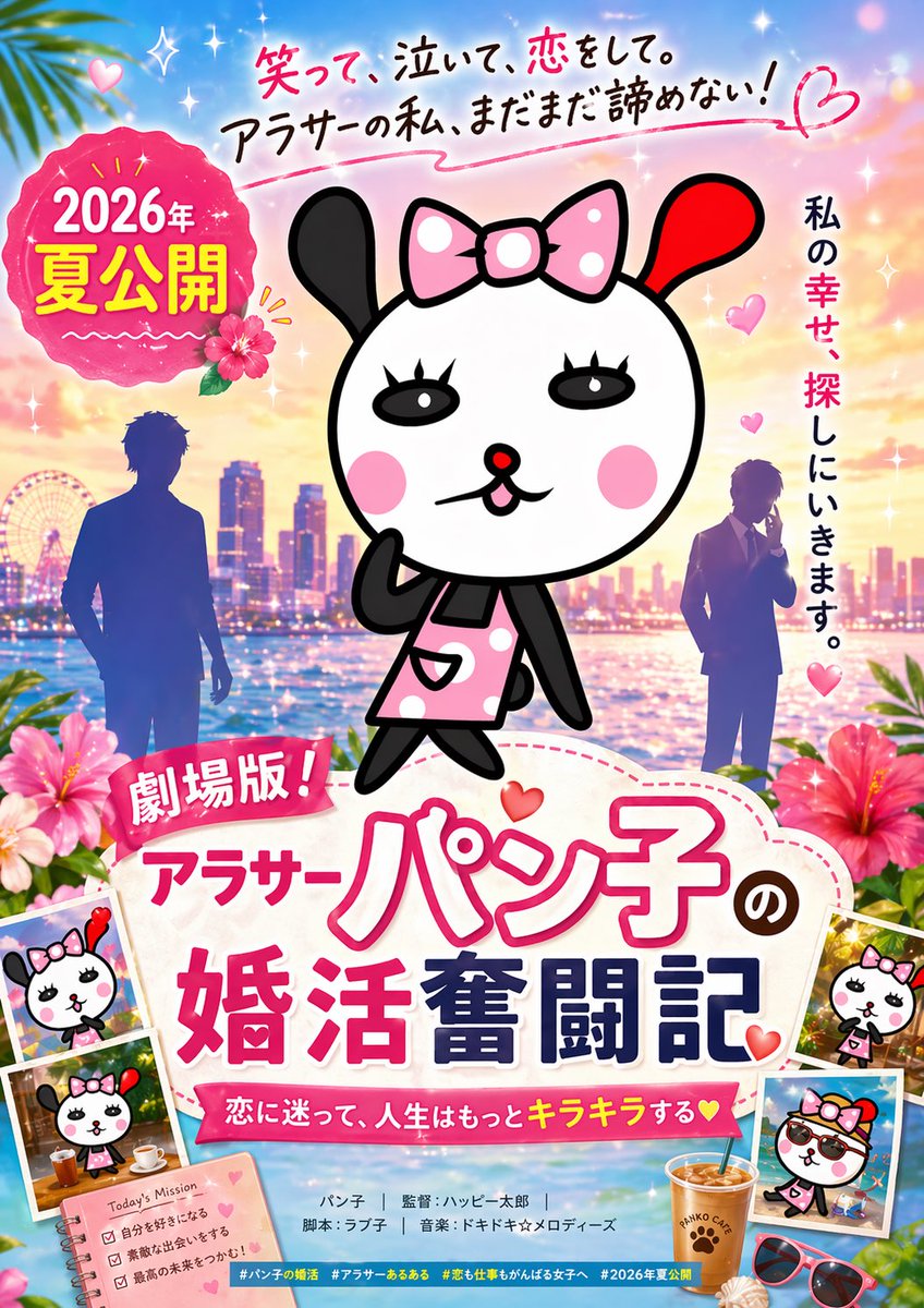 Flashy Japanese Romantic Comedy Movie Poster in a Cute-but-dramatic — GPT Image 2 image prompt example