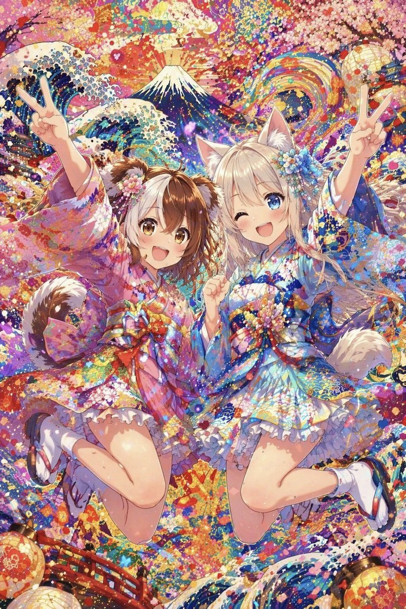 Hyper-detailed, Ultra-colorful Anime Festival Illustration of 2 — GPT Image 2 image prompt example