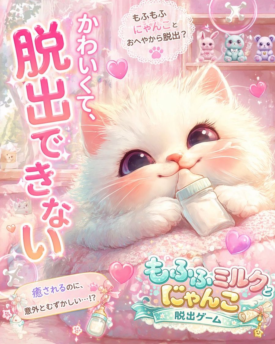 Dreamy Pastel Pink Japanese Mobile Game Advertisement Poster — GPT Image 2 image prompt example