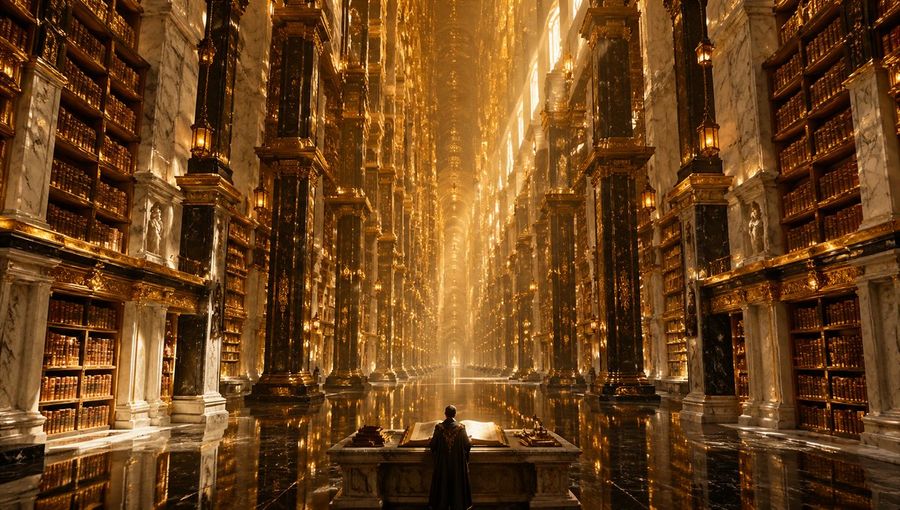 Impossible Grand Interior of a Colossal Palace-library Called Library — GPT Image 2 image prompt example