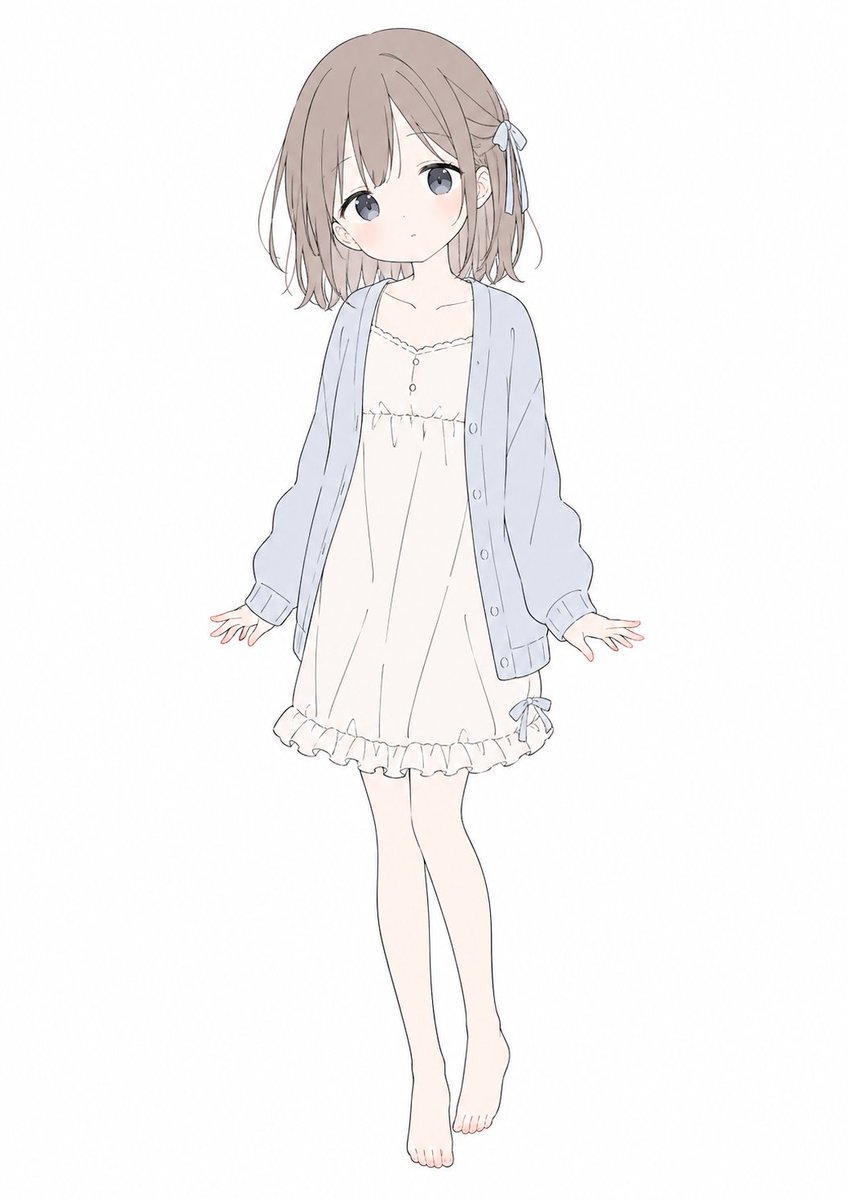 Full-body Anime Girl Character Design on a Plain White Background — GPT Image 2 image prompt example