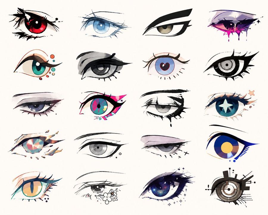 Please Draw Various Eyes Similar to Those Drawn by Top Illustrators — GPT Image 2 image prompt example