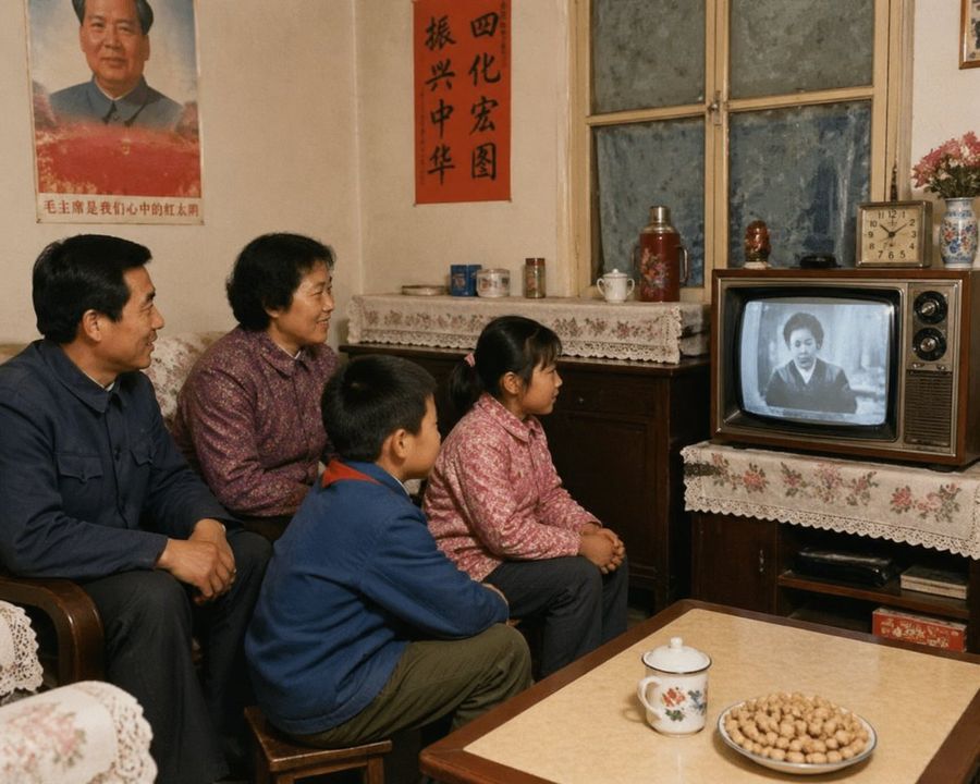 1980s Chinese Family Tv by @0427SMtieshou — GPT Image 2 image prompt example