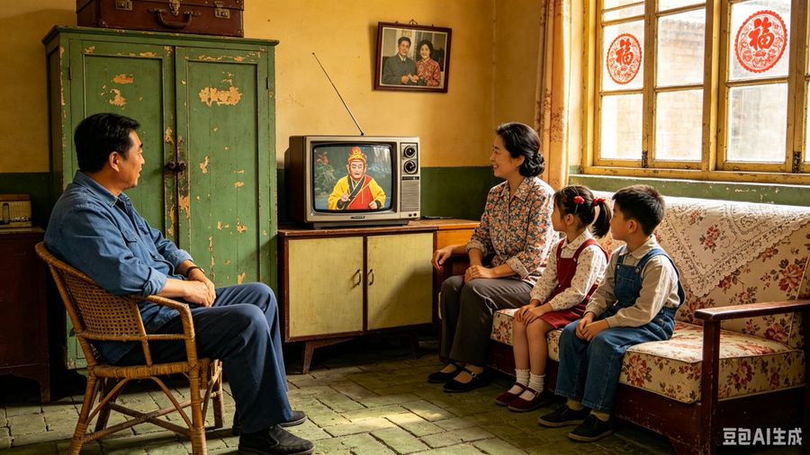 1980s Chinese Family Tv — GPT Image 2 image prompt example