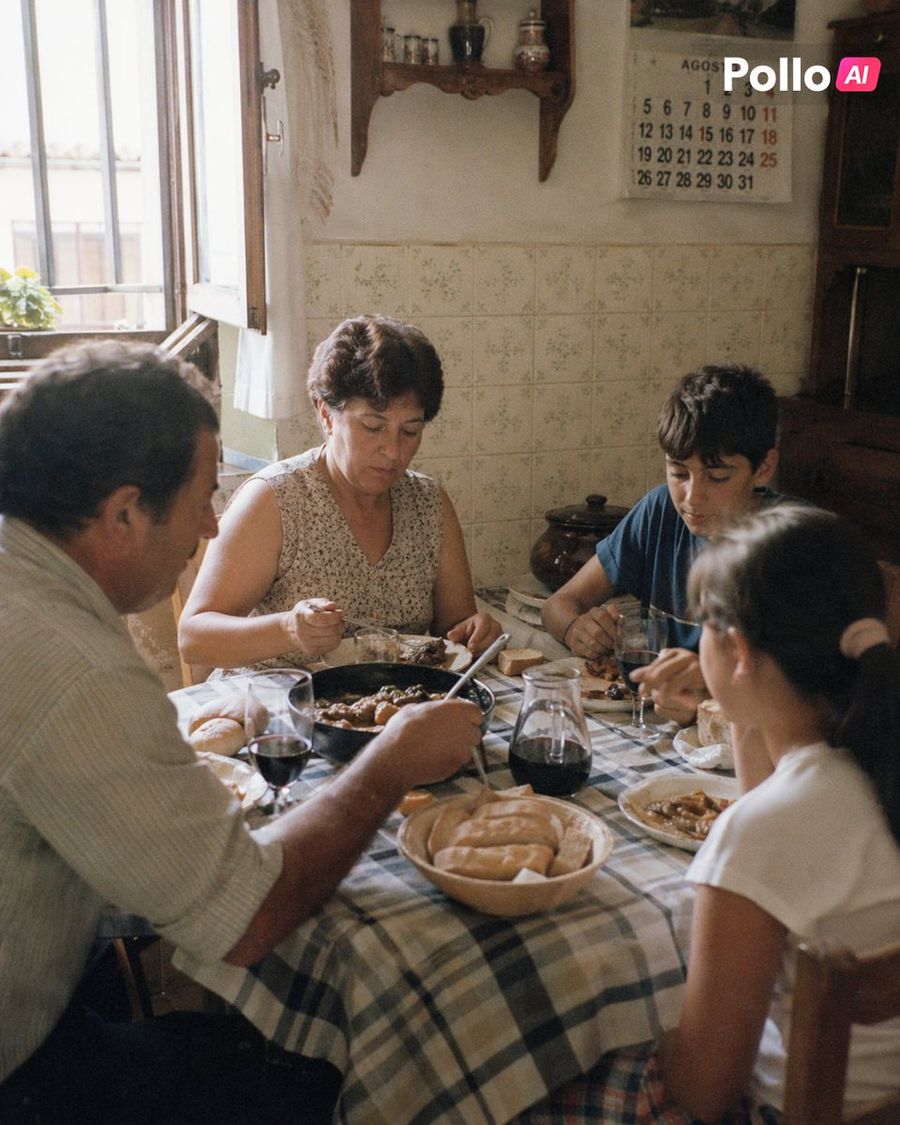 1990s Spanish Family Kitchen Lunch — GPT Image 2 image prompt example