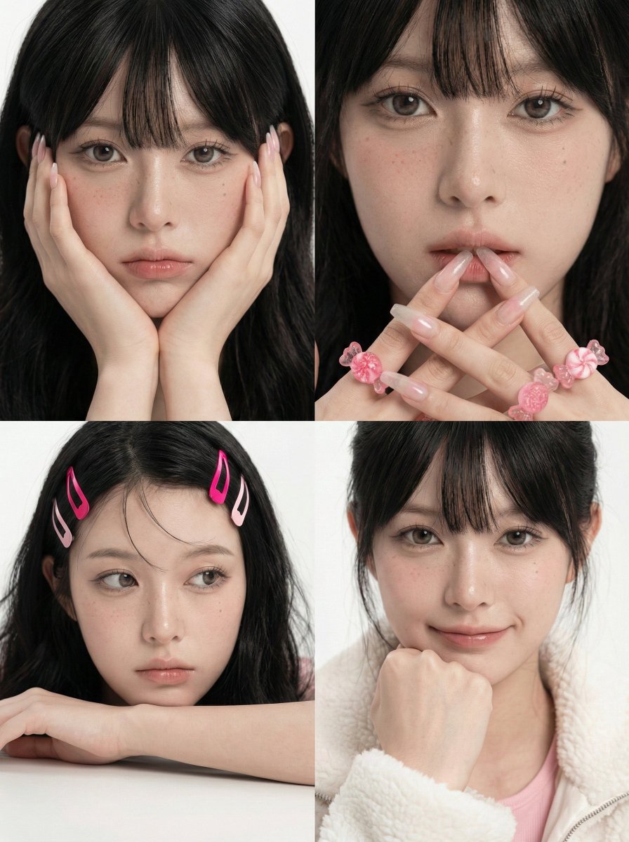 2x2 Beauty Portrait Collage — GPT Image 2 image prompt example