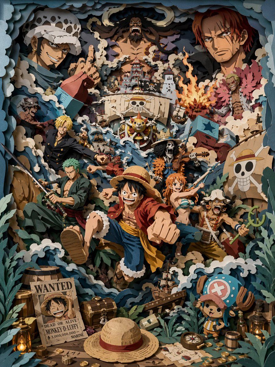 3d Papercut Pirate Scene — GPT Image 2 image prompt example