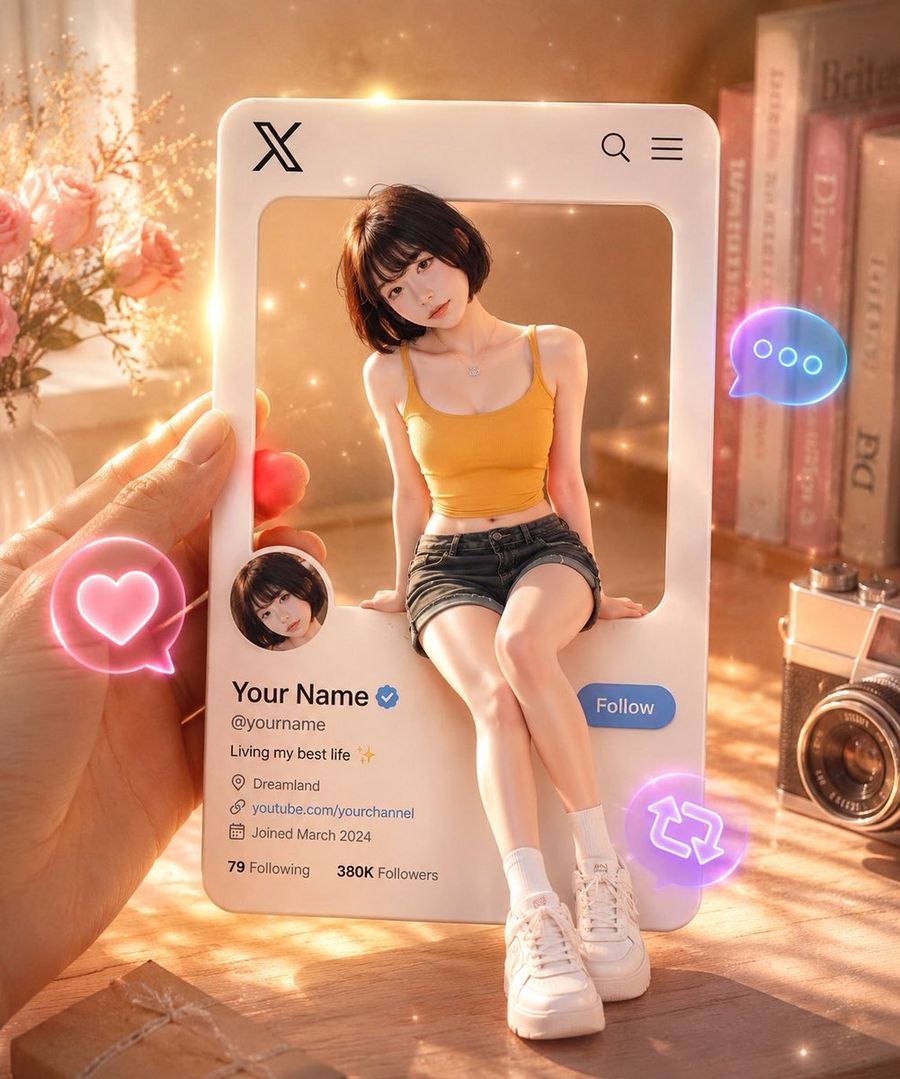 3d Social Media Profile Card — GPT Image 2 image prompt example