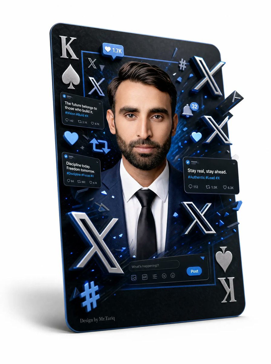 3d X Playing Card Poster — GPT Image 2 image prompt example