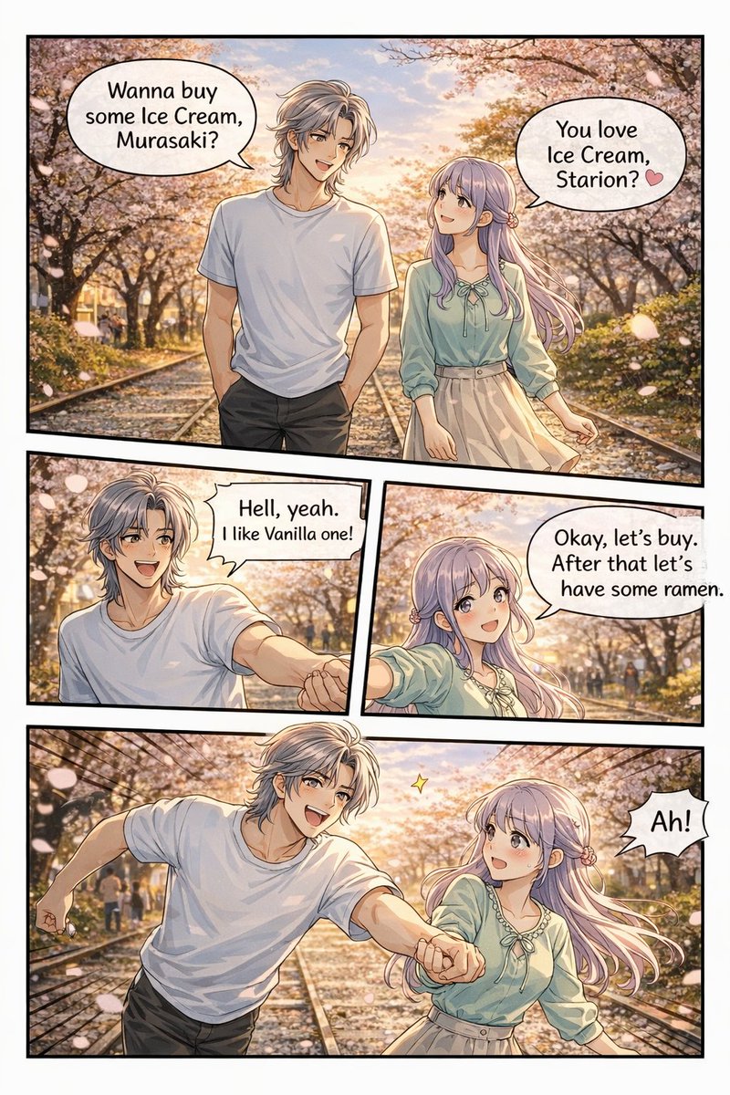 4 Panel Anime Romance Comic Strip — GPT Image 2 image prompt example