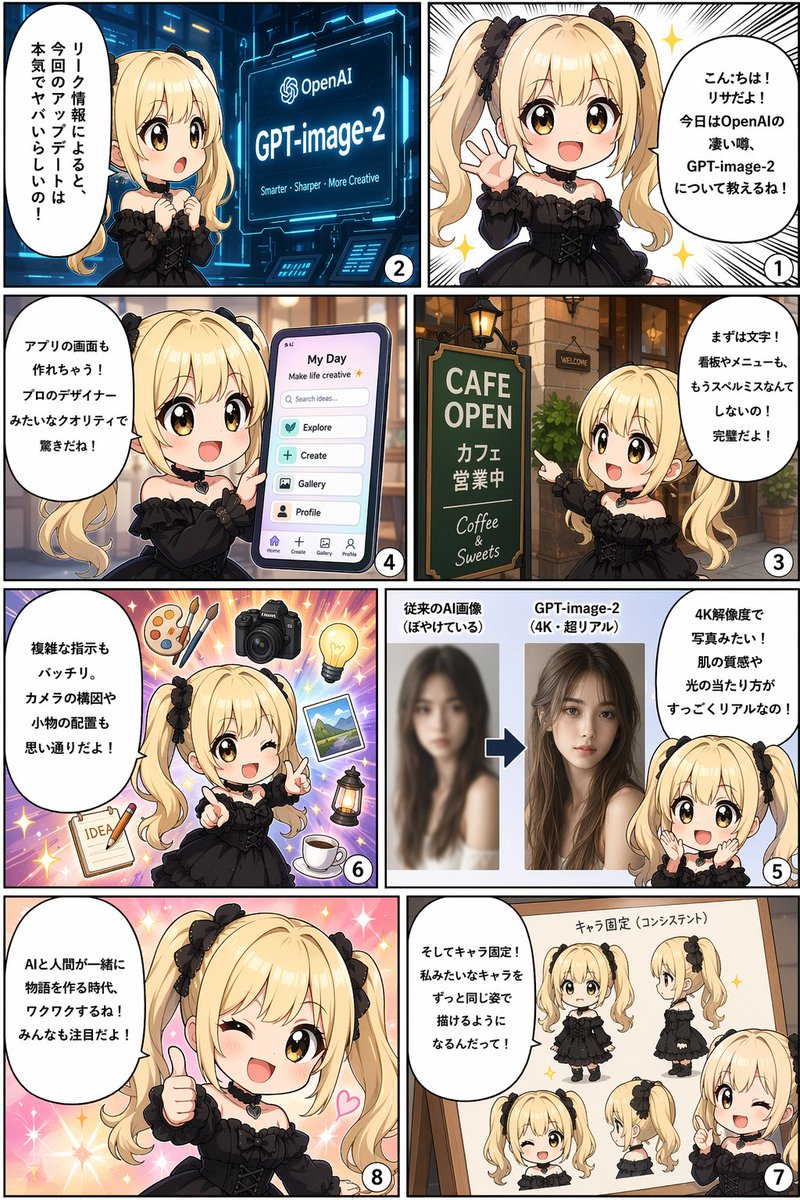 8 Panel Chibi Feature Explainer — GPT Image 2 image prompt example