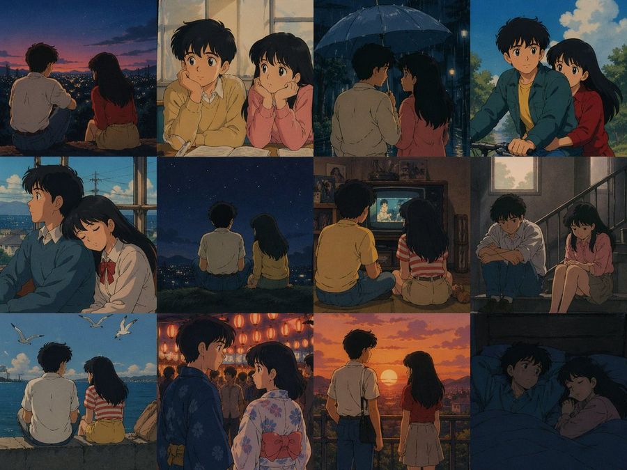 80s Anime Style Memory Grid — GPT Image 2 image prompt example