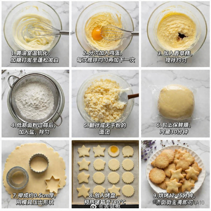 9 Panel Cookie Baking Tutorial Grid — GPT Image 2 image prompt example