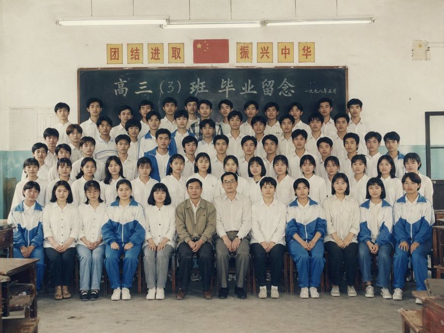 90s Chinese Graduation Classroom — GPT Image 2 image prompt example