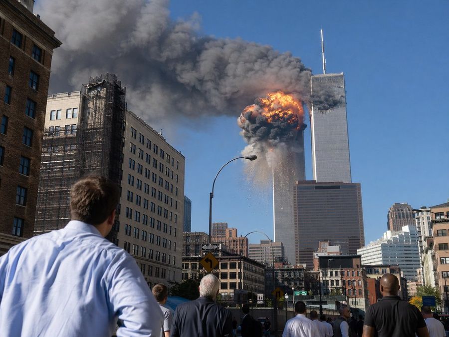 911 Twin Towers Street Photo — GPT Image 2 image prompt example