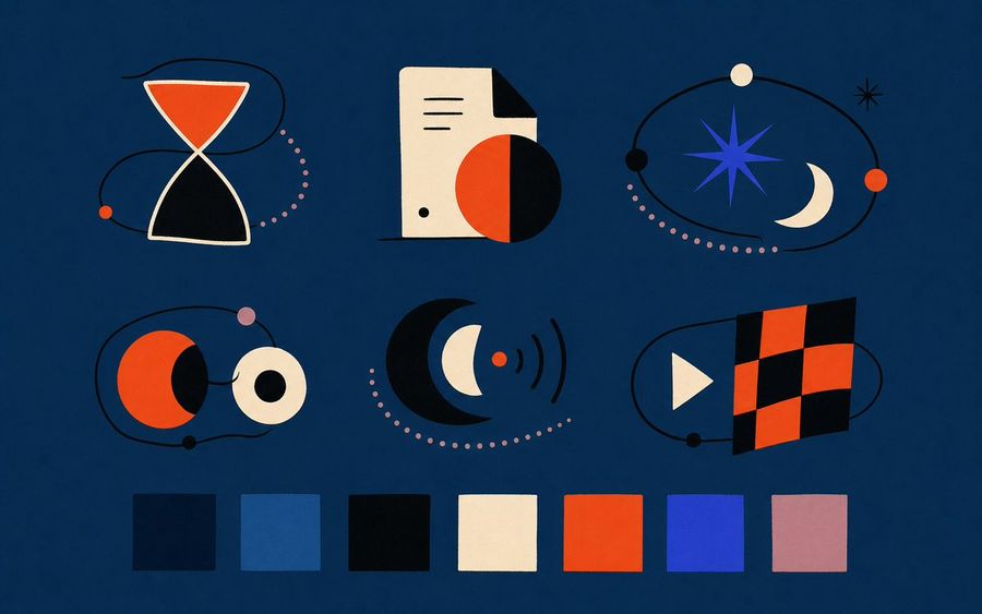 Abstract Vector Icon Board — GPT Image 2 image prompt example