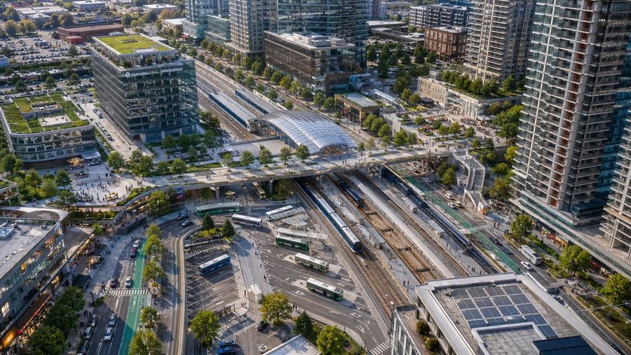 Aerial View Of Modern Transit Hub — GPT Image 2 image prompt example