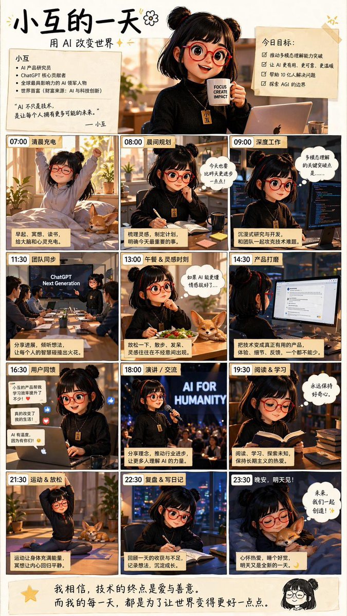 Ai Girl Daily Routine Poster — GPT Image 2 image prompt example
