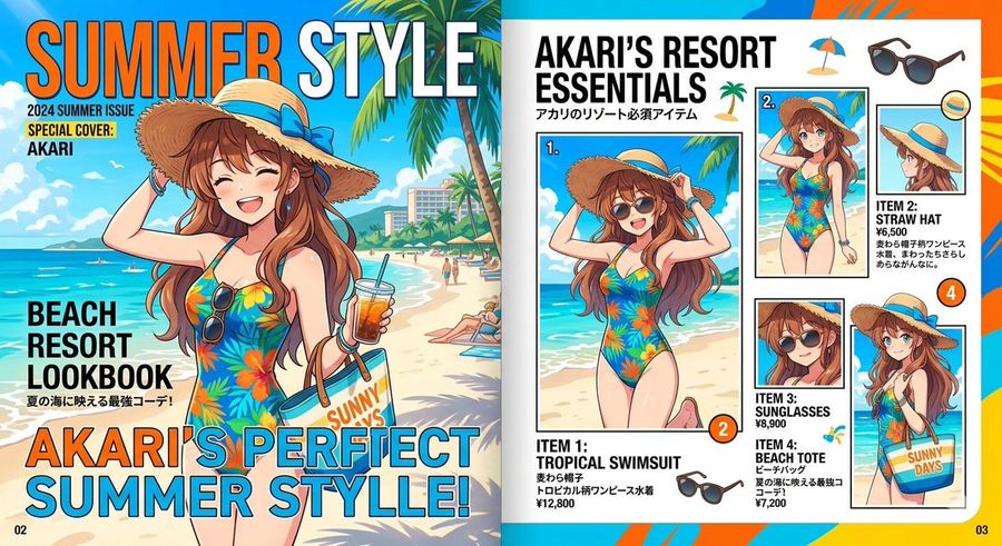 Akari Resort Lookbook — GPT Image 2 image prompt example