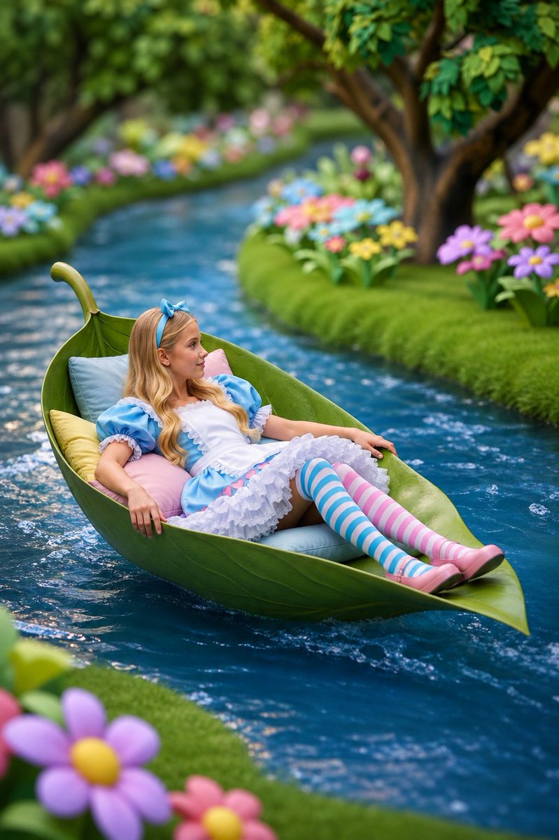 Alice Leaf Boat Fantasy — GPT Image 2 image prompt example