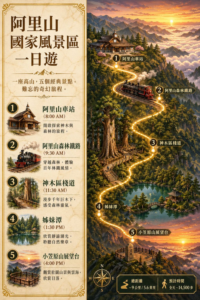 Alishan One Day Travel Poster — GPT Image 2 image prompt example