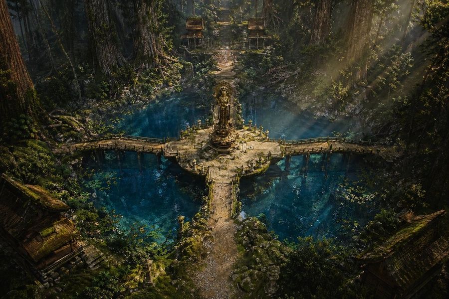 Ancient Forest Shrine Scene — GPT Image 2 image prompt example