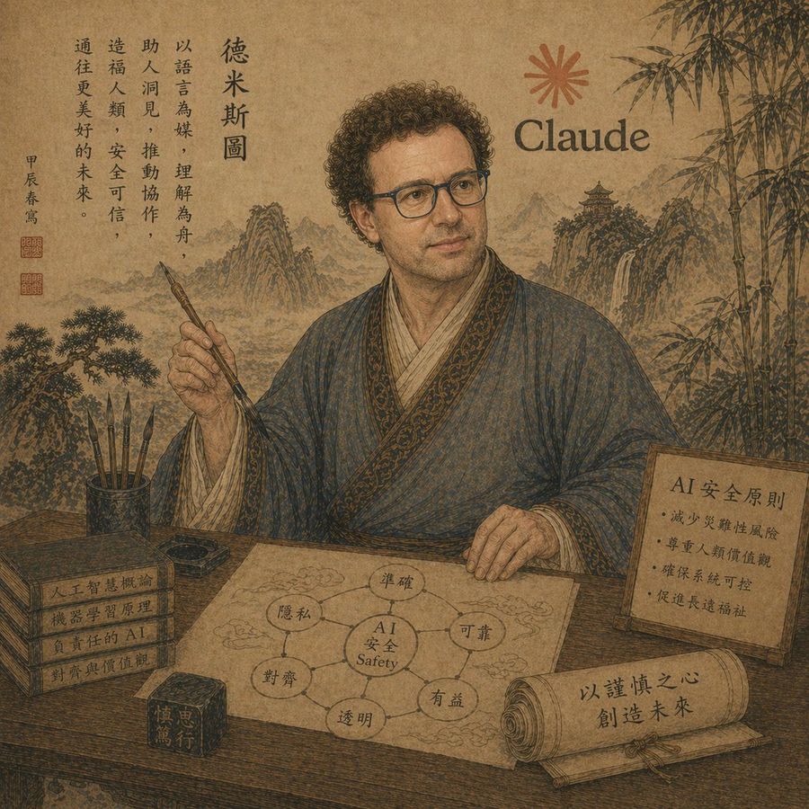 Ancient Scholar Ai Safety Poster — GPT Image 2 image prompt example