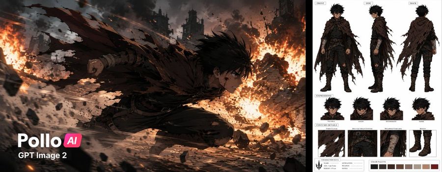 Anime Action Sprint Battlefield Frame — GPT Image 2 image prompt example