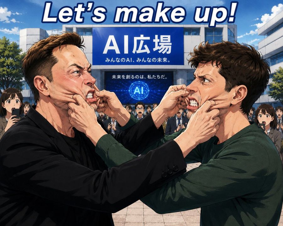 Anime Ai Plaza Scene — GPT Image 2 image prompt example