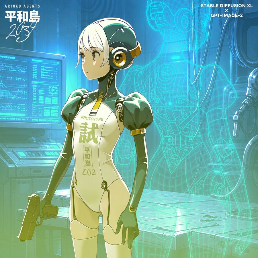 Anime Android Agent Poster — GPT Image 2 image prompt example