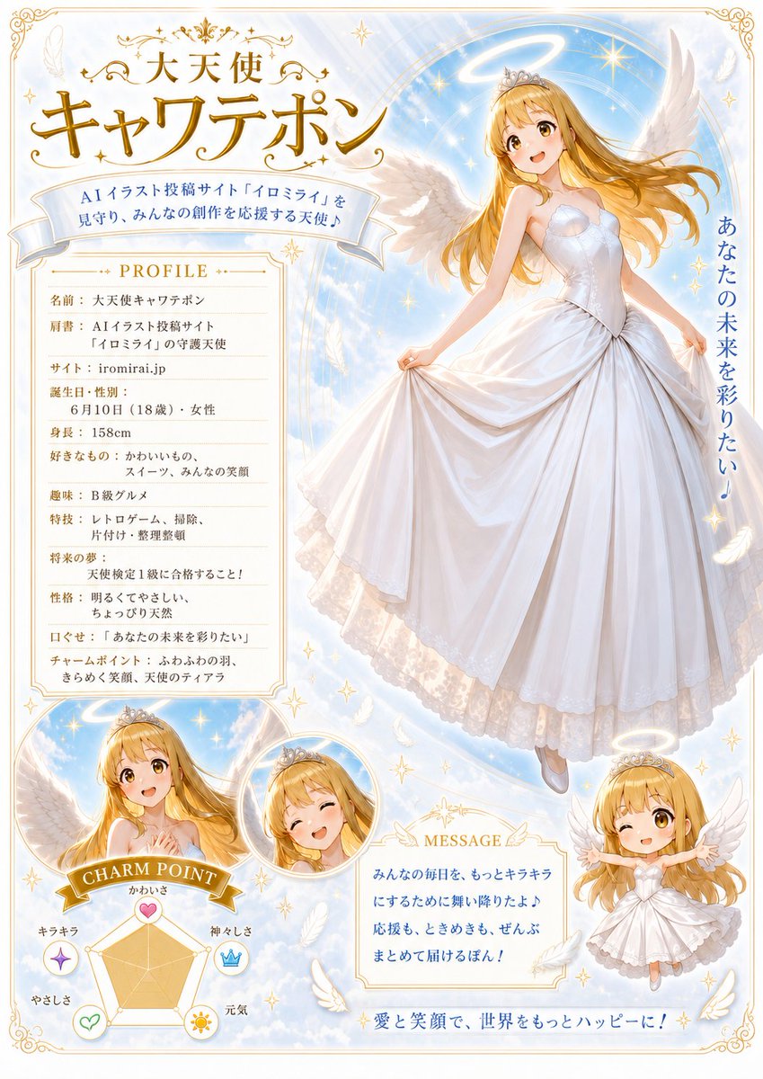 Anime Angel Profile Sheet — GPT Image 2 image prompt example