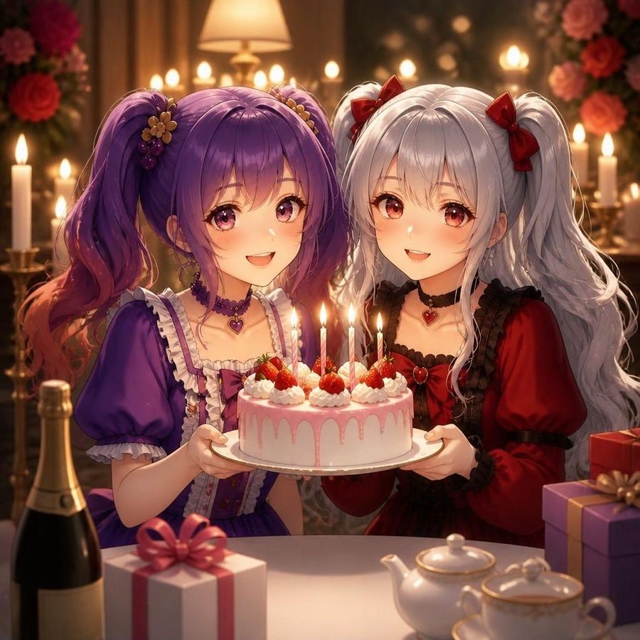 Anime Birthday Twins — GPT Image 2 image prompt example