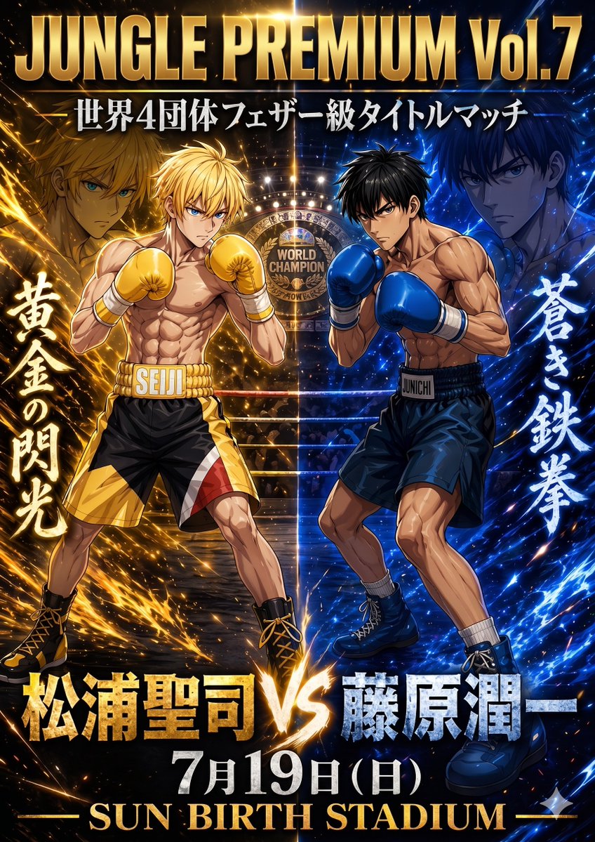 Anime Boxing Title Match Poster — GPT Image 2 image prompt example