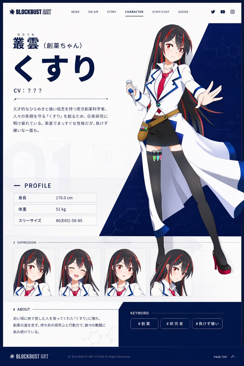 Anime Character Profile Web Sheet — GPT Image 2 image prompt example