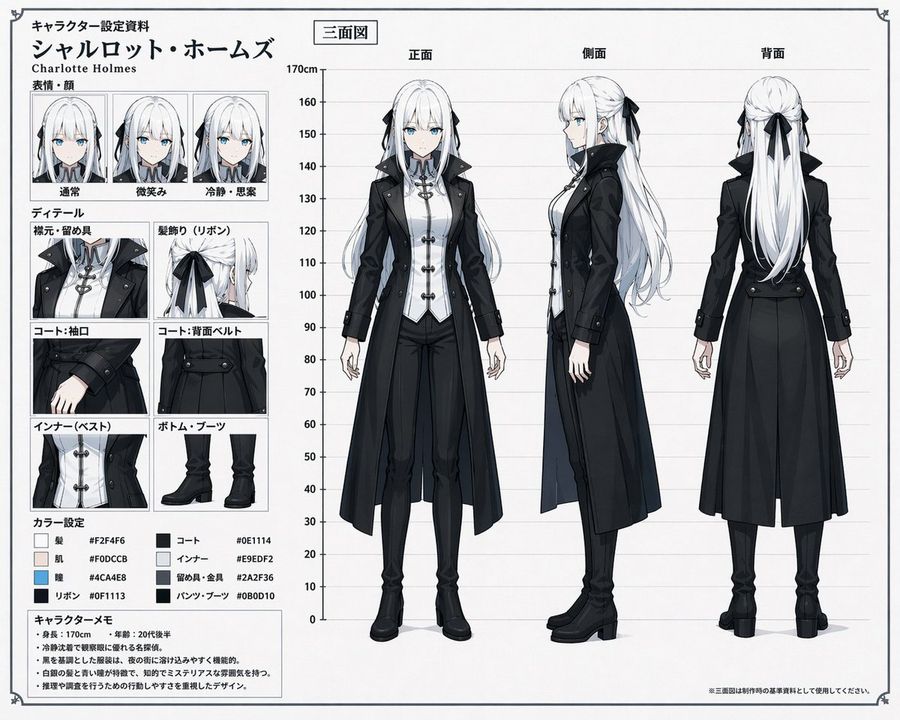 Anime Character Reference Sheet by @noriyang_crypt — GPT Image 2 image prompt example