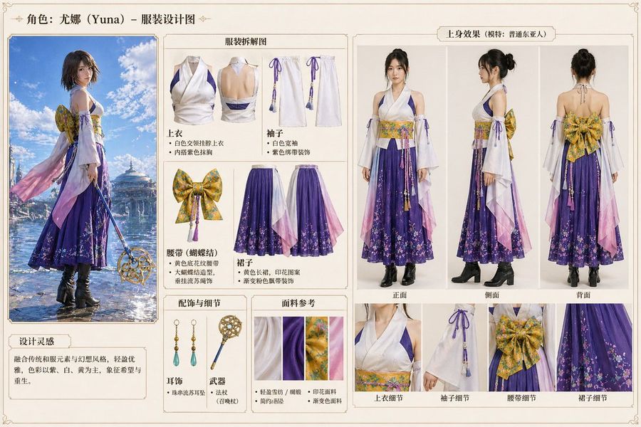 Anime Clothing Deconstruction Diagram — GPT Image 2 image prompt example