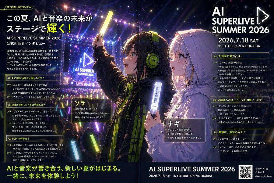 Anime Concert Interview Magazine Spread — GPT Image 2 image prompt example