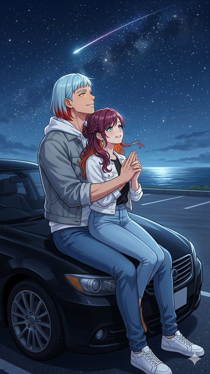 Anime Couple Shooting Star — GPT Image 2 image prompt example