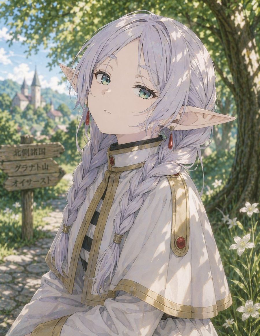 Anime Elf Girl On Forest Path — GPT Image 2 image prompt example